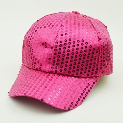 New Party Unisex Street Style Shining Bling Sequin Hat Baseball Cap Hot Pink  eb-64486079